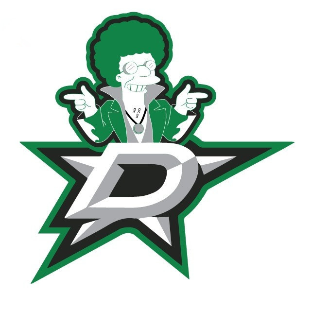 Dallas Stars Simpsons iron on heat transfer